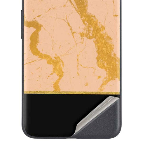 Pink Gold and Black Marble Google Pixel 5a Skin
